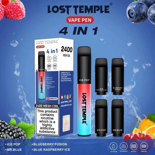 Lost Temple 4 In 1 2400 Reusable Vape (10pcs/pack)