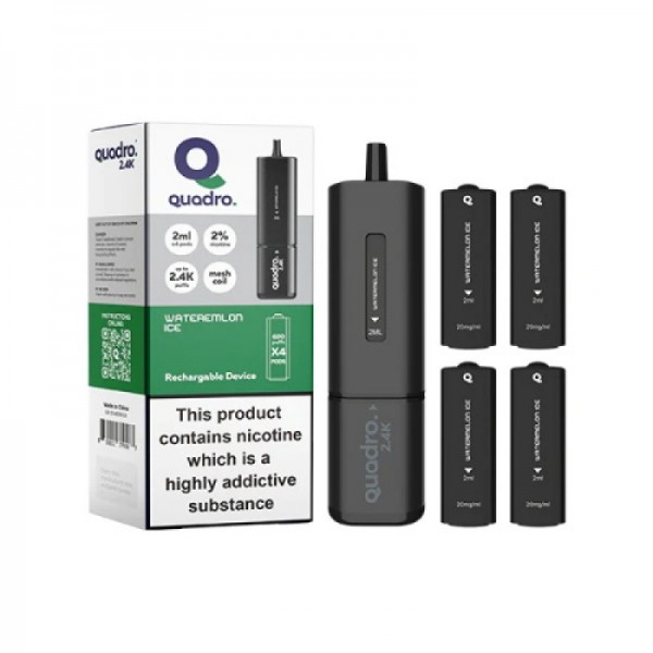 Quadro 2.4K 4 In 1 Black Series Reusable Vape 2400 Puffs