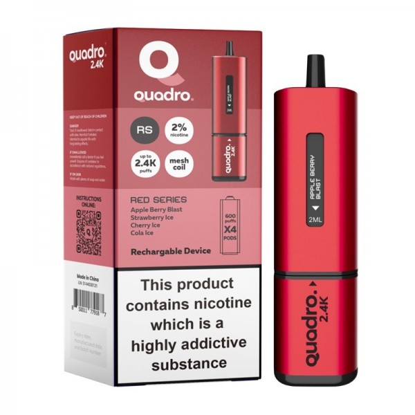 Quadro 2.4K 4 In 1 Reusable Vape 2400 Puffs