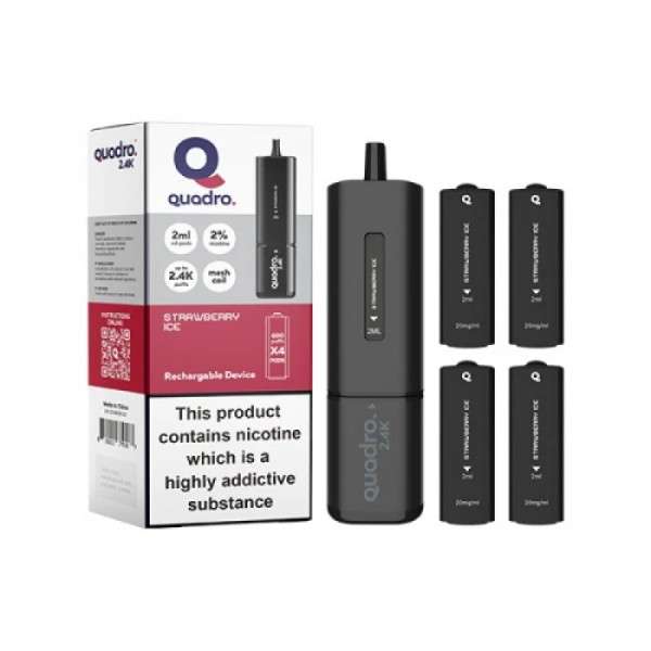 Quadro 2.4K 4 In 1 Black Series Reusable Vape 2400 Puffs