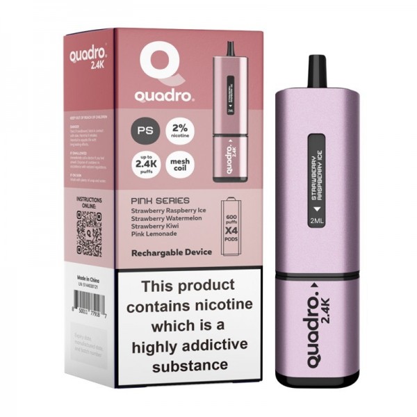 Quadro 2.4K 4 In 1 Reusable Vape 2400 Puffs