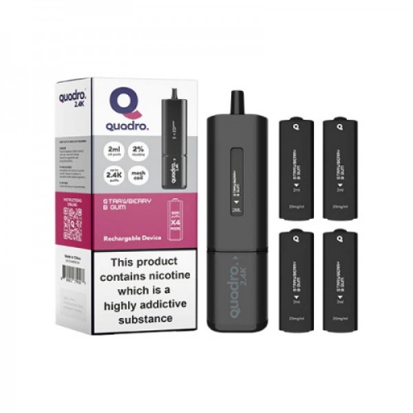 Quadro 2.4K 4 In 1 Black Series Reusable Vape 2400 Puffs