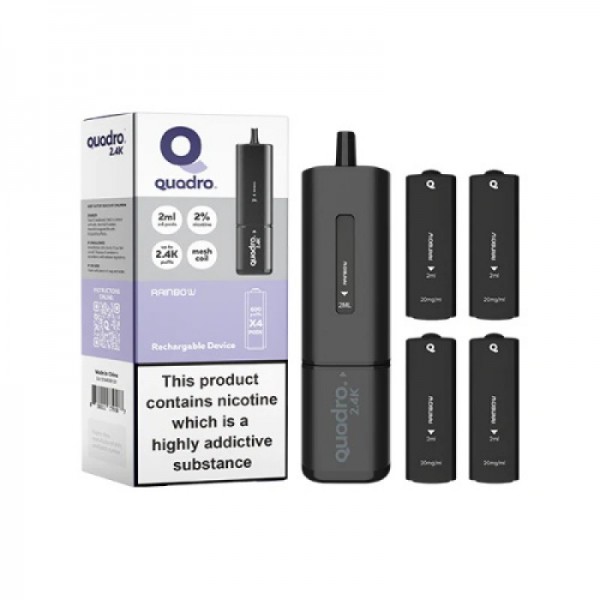 Quadro 2.4K 4 In 1 Black Series Reusable Vape 2400 Puffs
