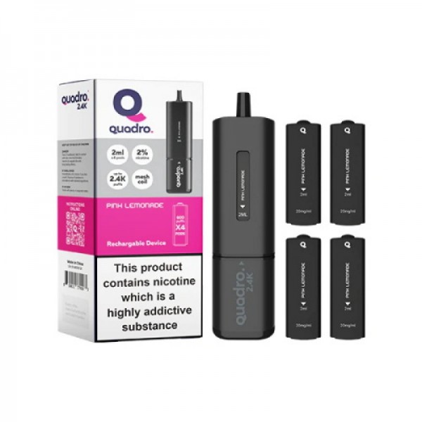 Quadro 2.4K 4 In 1 Black Series Reusable Vape 2400 Puffs