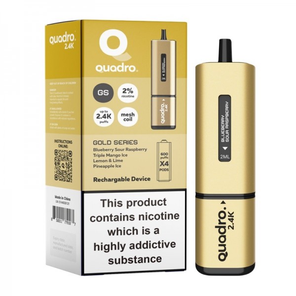 Quadro 2.4K 4 In 1 Reusable Vape 2400 Puffs